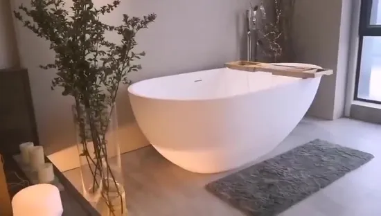 공장 생산 패션 아크릴 고체 표면 욕조 자립형 SPA 욕조