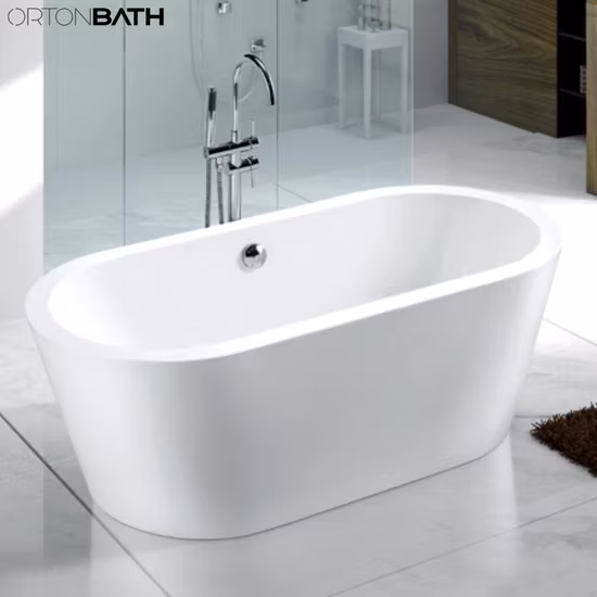 Ortonbath 성인 광택 흰색 유리 섬유 아크릴 독립 구조로 서있는 뜨거운 수영 스파 욕조 욕조 독립 구조로 서있는 플라스틱 위생 도자기 몸을 담그는 욕조